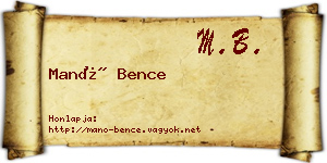Manó Bence névjegykártya