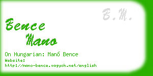 bence mano business card